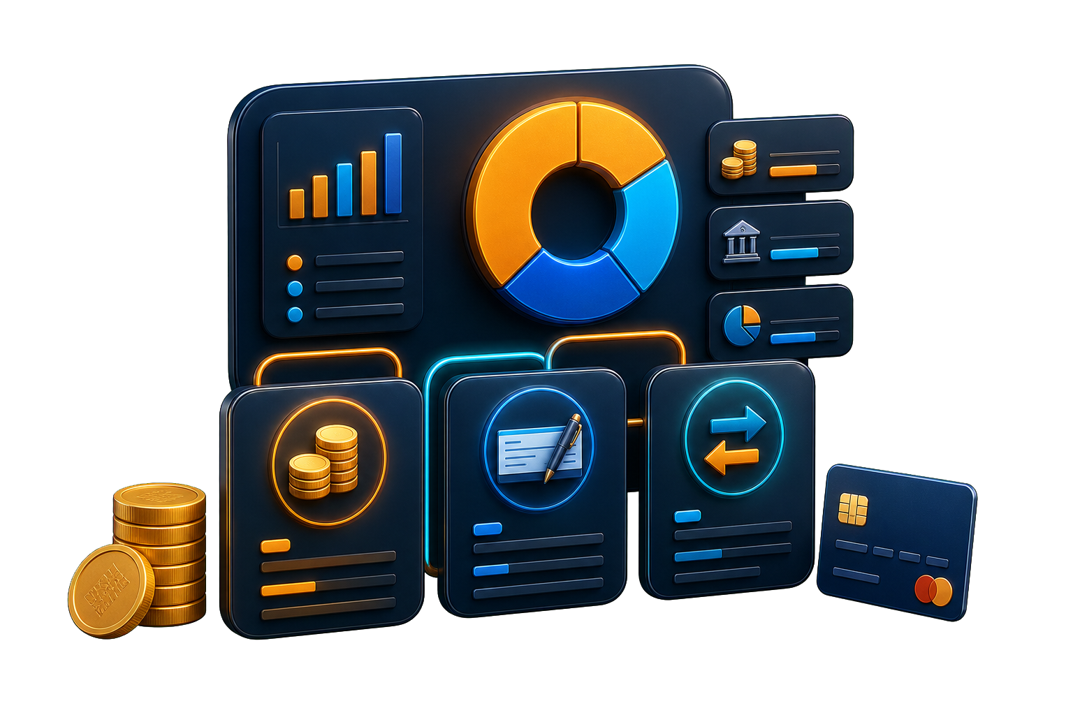 AssurPro payment split view grouped by cash, cheque, and bank transfer